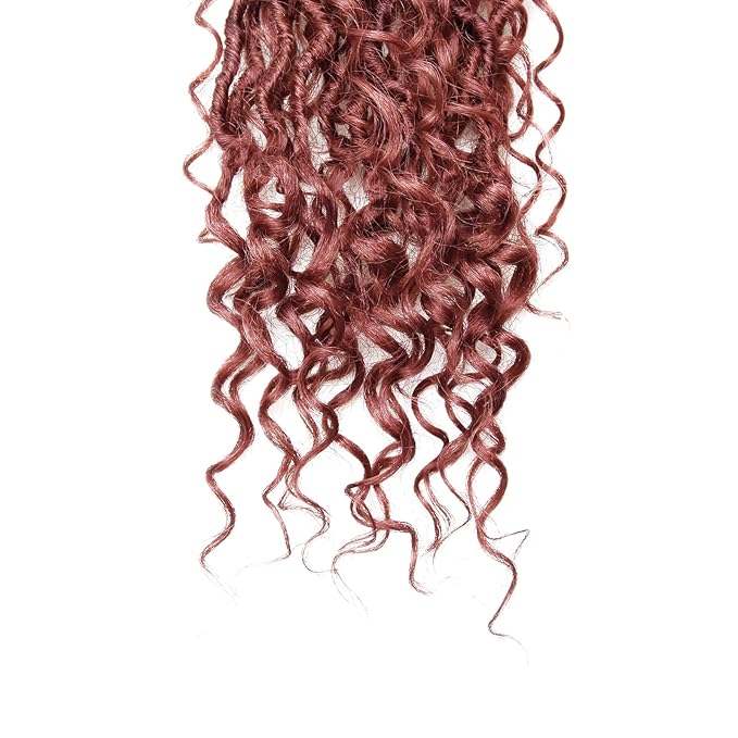 Goddess Locs Crochet Hair 22 Inch Curly Faux Locs 6 Packs Pre-looped Blonde River Hippie Bohemian for Black Women (1B/530/350)