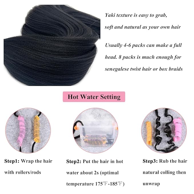 1b Black Kids Braiding Hair Pre Stretched Ez Synthetic Hair for Braiding Black Women Non Toxic Hypoallergenic Knotless Braids Hair Extensions 20 Inch 3 Packs
