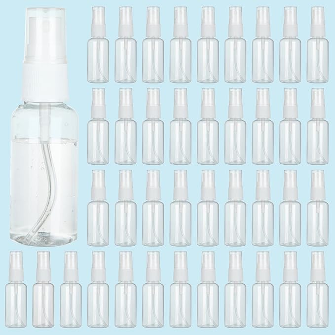 APACALI 60PCS 1 Oz Spray Bottle Mini Mist Sprayer Clear Fine Small Spray Bottle Empty Travel Spray Bottles Reusable Liquid Containers Water Spray Bottle for Perfume, Plant(30ml)