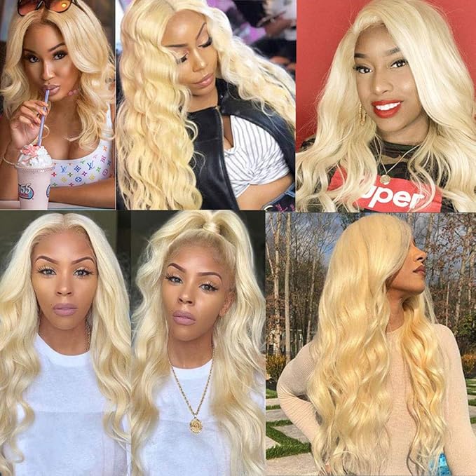 613 Body Wave Bundles Human Hair 24" 26" 28" 300g 100% Unprocessed Brazilian Virgin Hair 12A Grade Blonde Body Wave Human Hair 3 Bundles 613 Blonde Hair Bundles