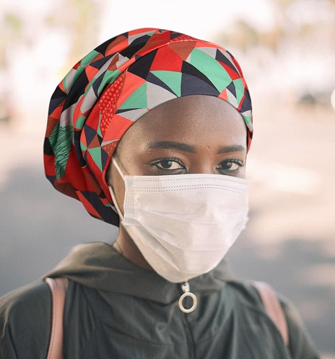 Adjustable Satin Lined Sleep Cap for Dreadlocks Curly Hair Large Head-Stay On Overnight