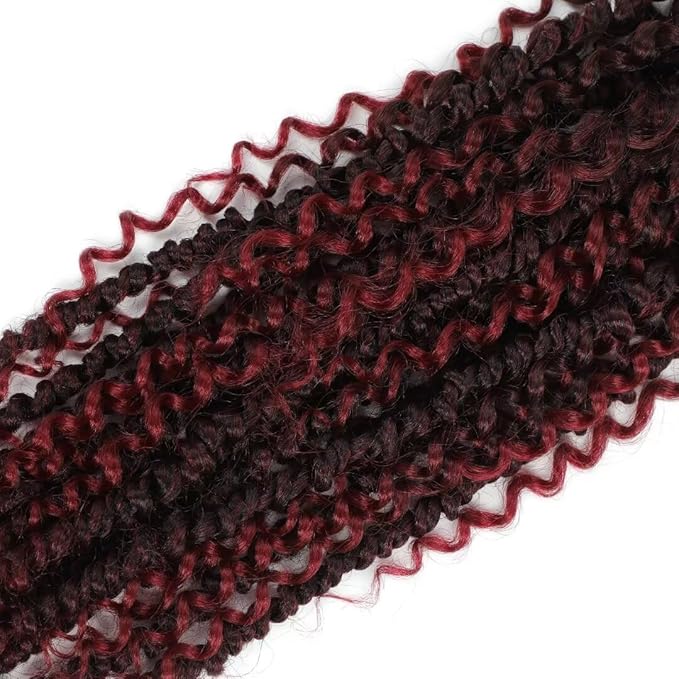 Goddess Passion Twist Crochet Hair 18Inch 8Packs Ombre Boho Passion Twist Hair Pre-twisted Crochet Passion Twist Hair Prelooped Boho Crochet Hair for Black Women (8 Packs, #1B/BUG,18inch)