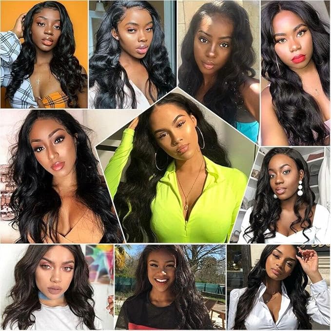 YISEA Human Hair Bundles Body Wave 4 Bundles 12A Brazilian Hair(20 18 16 14)inch Body Wave Virgin Hair Natural Black Bundles Unprocessed Remy Human Hair Weaves Brazilian Hair Extensions