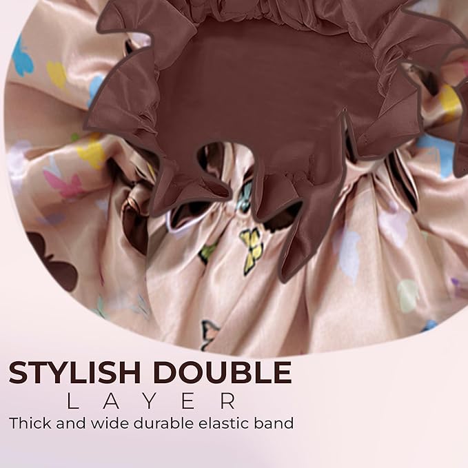 Discover Premium Ruffle Silk Satin Sleeping Bonnets Hair, Moisture Retention, and All-Night Comfort.
