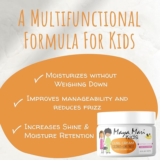 Kids 2 in 1 Shampoo and Conditioner and Curl Cream Set for Curly Hair Products, Tear Free, Sulfate Free, Cruelty Free Haircare for Boys and Girls