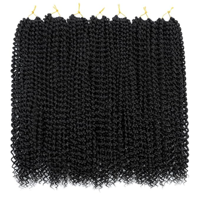 Dansama 7 Packs Passion Twist Hair Water Wave Braiding Hair for Butterfly Style Crochet Braids Bohemian Hair Extensions (24inch (Pack of 7), #1B)