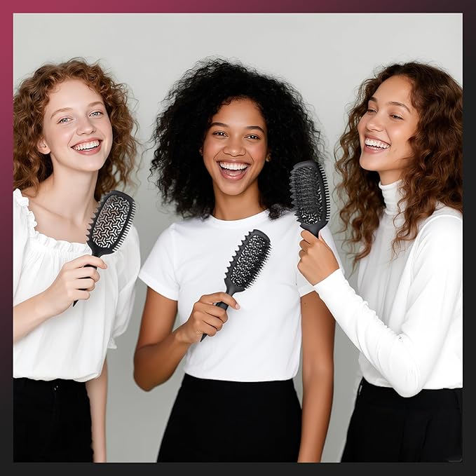 Candy Brush Curl Defining Vented Hair Brush for Effortlessly Detangling Shaping and Styling, Airflow Brush with EdgeLift for All Wet or Dry Hair Types for Women and Girl, Reduce Pulling and Frizzing