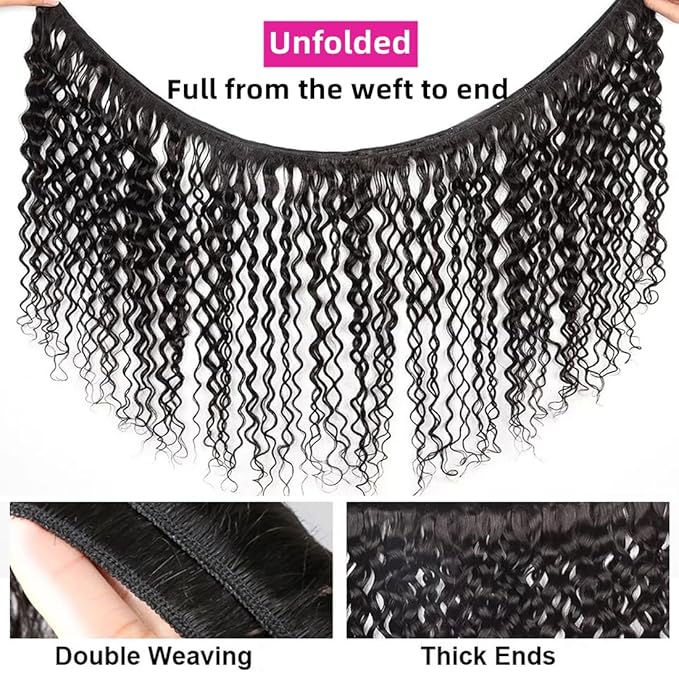 Water Wave Human Hair Bundles with Closure Brazilian Virgin Hair Weaves(22 24 26+20,Free Part) Closure and Bundles Wet and Wavy Human Hair Natural Color