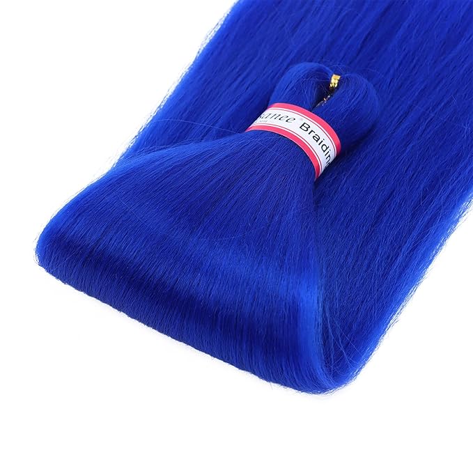 Dorsanee Blue Braiding Hair Pre Stretched 20 Inch 3 Packs Professional Easy Braiding Hair for Crochet Braids Twists Locs Hair Soft Yaki Texture Hot Water Setting Synthetic Hair Extensions