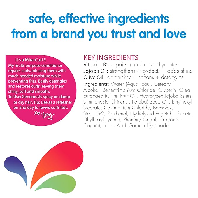 SoCozy Leave In Conditioner Spray (5.2 Fl Oz) Paraben-Free Detangler for Kids' Curly Hair, Deep Conditioner & Tangle-Free Curls, Gentle & Nourishing with Keratin, Vitamin B5, Olive Oil & Jojoba Oil