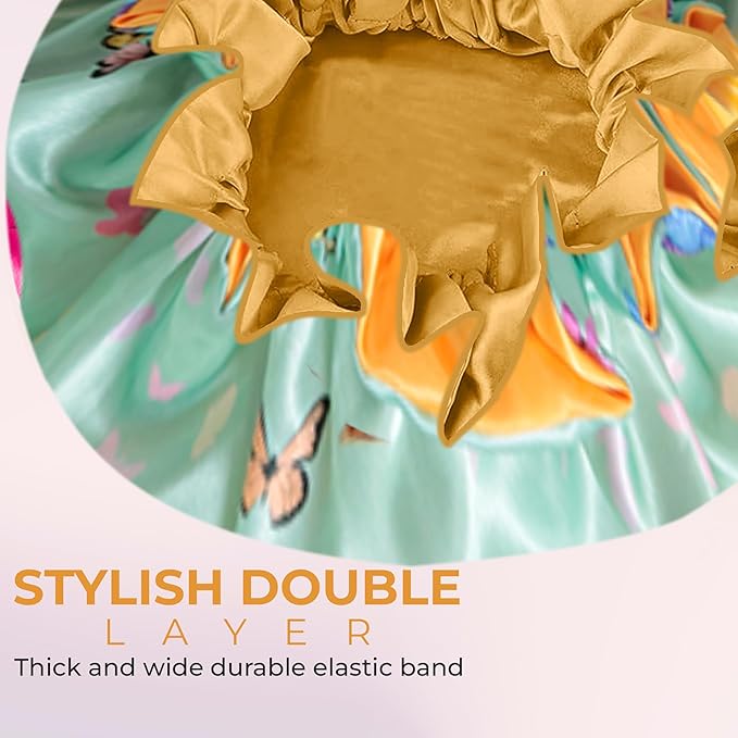 Discover Premium Ruffle Silk Satin Sleeping Bonnets Hair, Moisture Retention, and All-Night Comfort.