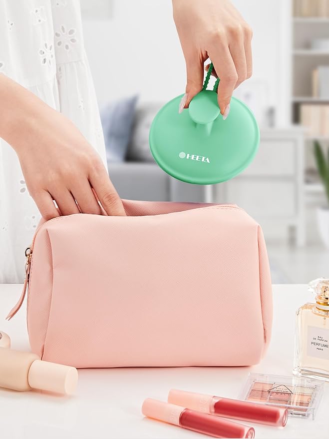 HEETA Scalp Massager Shampoo Brush with Silicone Bristles for Dandruff Removal Scalp Care & Hair Growth, Scalp Scrubber for All Hair Types, Head Massager Stress Relax, Upgraded Large Design,Green