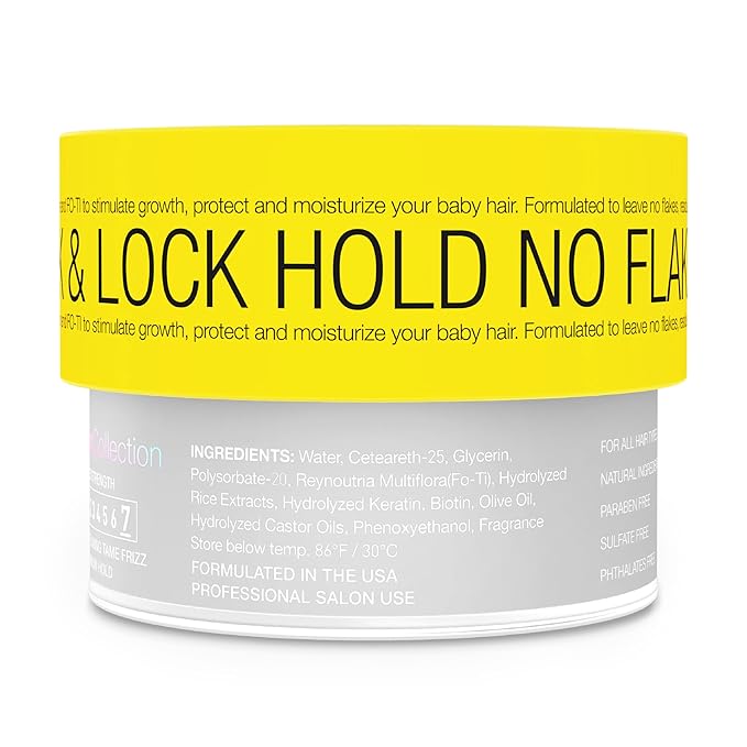 Edge Lux Edge Control Gel with Castor Oil, Keratin, Biotin, and Olive Oil - 48 Hour Maximum Hold, Non-Flaking, Non-Greasy, Scented, Conditioning Styling Gel for All Hair Types