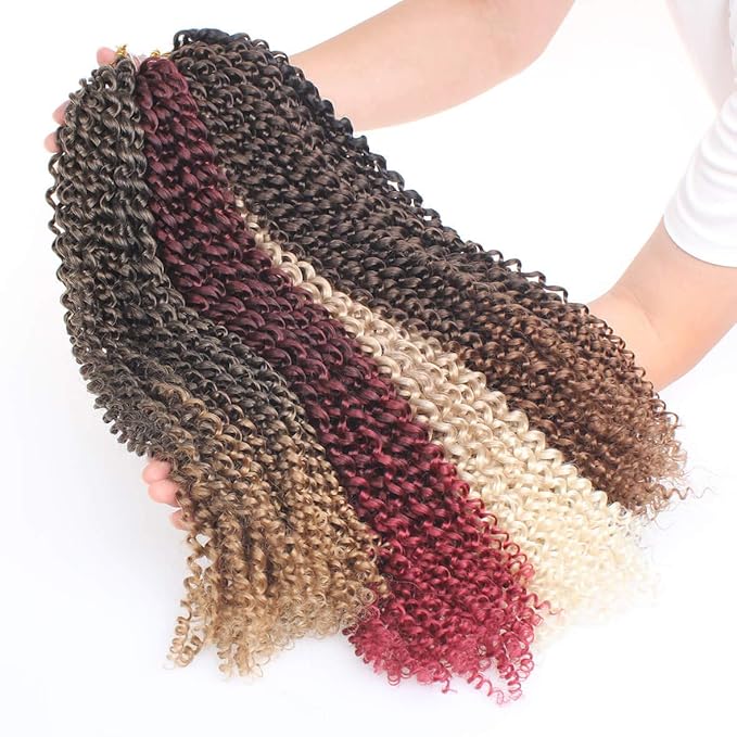 Leeven 18 Inch Water Wave Crochet Braids Hair for Butterfly Locs Passion Twist Crochet Hair Hot Water Setting Blonde Passion Twists Braiding Hair 6 pcs Bohemian Braids Hair for Women 613#