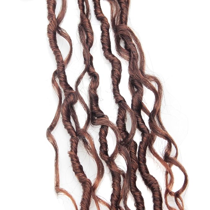 8Packs Goddess Locs Crochet Hair 18Inch Boho Faux Locs,Crochet Loc With Curly Ends River Hippie Bohemian Loc Crochet Hair for Black Women(T4/30, 18inch(Pack of 8))