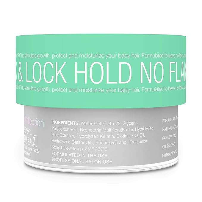 Edge Lux Edge Control Gel with Castor Oil, Keratin, Biotin, and Olive Oil - 48 Hour Maximum Hold, Non-Flaking, Non-Greasy, Scented, Conditioning Styling Gel for All Hair Types