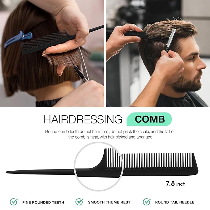 Hommtina 4Pcs Vented Brush Set for Thick/Wet/Dry/Wavy/Curly/Oil/Long Hair - Afro America/African Hair (4 PCS, Black)