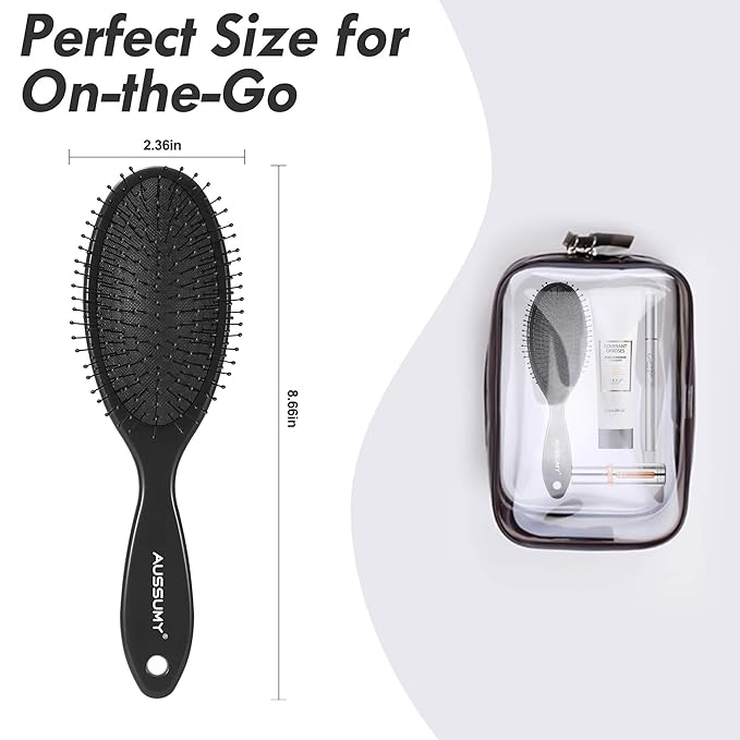 Air Cushion Detangling Hair Brush - 4 Pack Detangler Hairbrush with Ultra Soft Bristles for Effortless Tangle Removal - For Wet Dry Damaged Curly Hair for Women Men Boys Girls Kids - Dark Purple