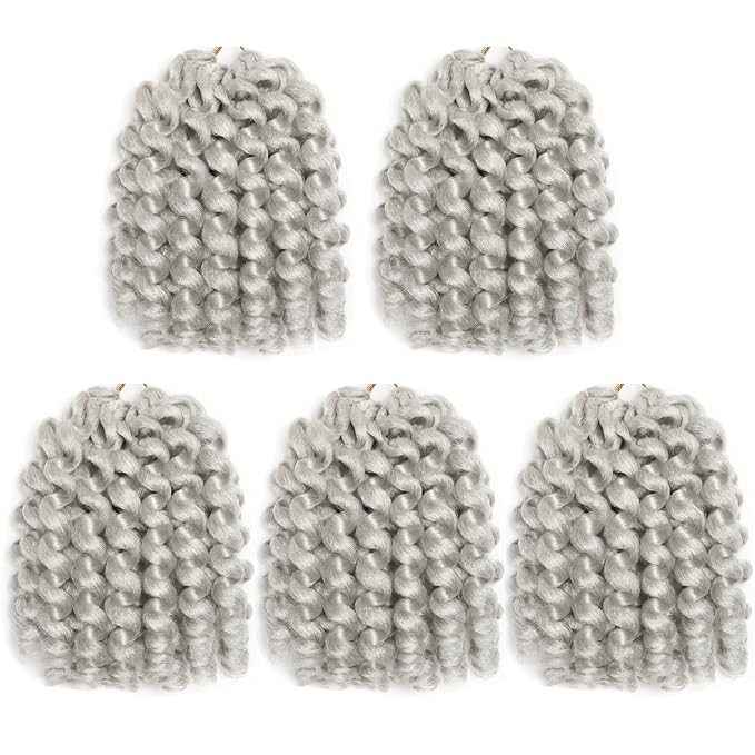 Short Jamaican Bounce Crochet Hair 5 Packs 2X Ringlet Wand Curl Crochet Hair 8 Inch Curly Crochet Hair Extensions Medium Shoulder Length Long Crochet Braiding Hair 100 Roots