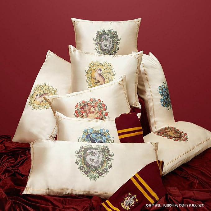 Kitsch x Harry Potter Hufflepuff Satin Pillowcase with Zipper – Double-Sided Crest Design – Better Than Silk Pillowcase – Perfect for Kids Rooms & Toddler Bed Time Pillow Case –Queen/Standard 19x26