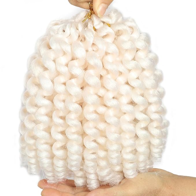 White 3Packs 2X Ringlet Wand Curl Jamaican Bounce 8 inch Synthetic Pre Looped Crochet Hair Extensions Crochet Braiding Hair 20 Roots