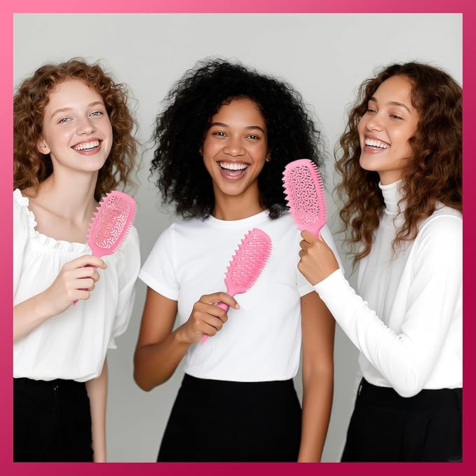 Candy Brush Curl Defining Vented Hair Brush for Effortlessly Detangling Shaping and Styling, Airflow Brush with EdgeLift for All Wet or Dry Hair Types for Women and Girl, Reduce Pulling and Frizzing