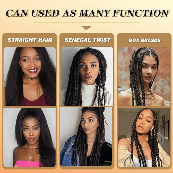 AQINBEL Braiding Hair 26 Inches 8 Bundles Braiding Hair Pre Stretched Itch Free Black Hair for Braiding Crochet Twist hair extensions for Braids Hair Yaki texture Prestretched Braiding Hair (1B#)