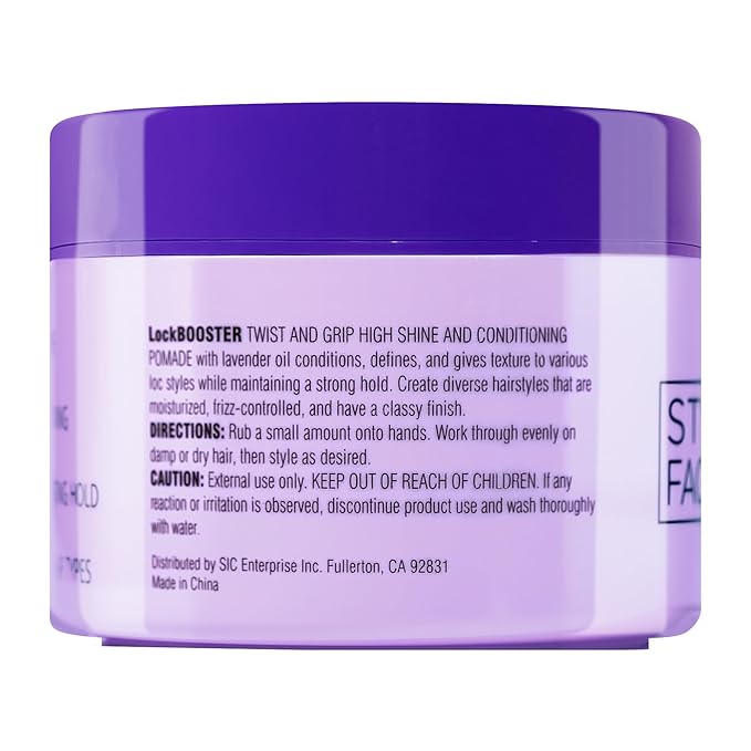 Style Factor Lock BOOSTER Twist & Grip Braid Gel (5 Oz.) with Lavender Oil — Strong Hold, Flake-Free, Frizz-Free Hair Braiding Gel for Defined & Long-Lasting Twists, Locs & Braids