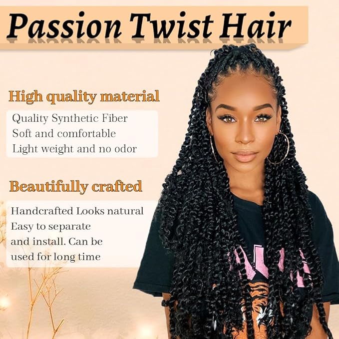 ShowCoco Passion Twist Hair 36 Inch 8Packs Water Wave Crochet Hair Extensions Long Bohemian Braiding Hair (36inch,#T30)