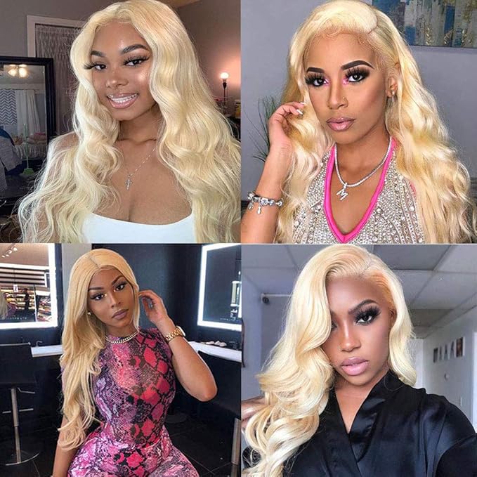613 Blonde Body Wave Bundles Human Hair 10" 12" 14" 300g 100% Unprocessed Brazilian Virgin Hair 12A Grade Blonde Body Wave Human Hair 3 Bundles 613 Blonde Hair Bundles