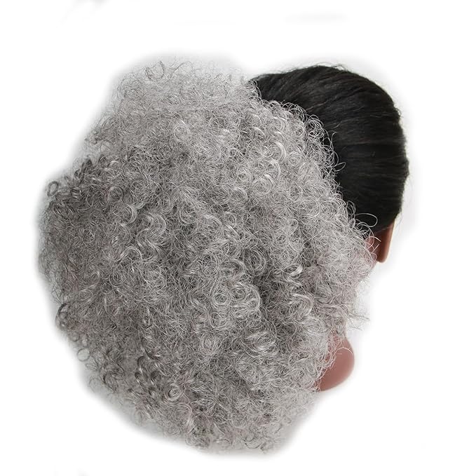 Afro Puff Drawstring Ponytail Extension for Black Women Short Afro Curly Ponytail Extension Clip On Kinky Drawstring Curly Ponytail Bun (51#)