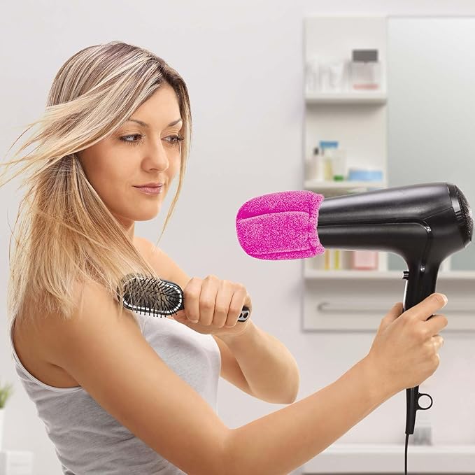 2Pcs Sock Diffuser for Hair Dryer, Universal Diffuser Hair Dryer Attachment Sock Curly Hair Blow Dryer with Diffuser for Curly Hair Diffuser Cap, Fits Most Every Size Blow Dryer (Pink)