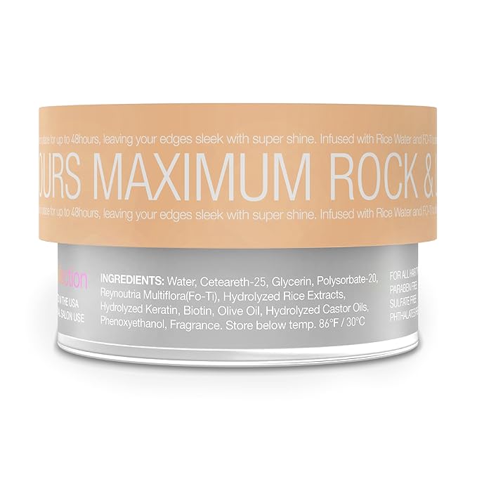 Edge Lux Coconut Edge Control Gel with Castor Oil, Keratin, Biotin, and Olive Oil - 48 Hour Maximum Hold, Non-Flaking, Non-Greasy, Scented, Conditioning Styling Gel for All Hair Types, 1 Ounce