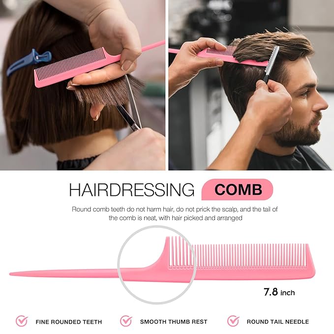 Hommtina 4Pcs Vented Brush Set for Thick/Wet/Dry/Wavy/Oil/Long Hair - Afro America/African Hair (4 PCS, Pink)