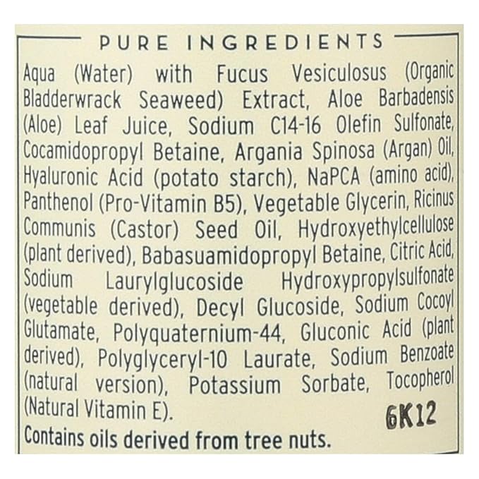 Seaweed Bath Co. Gentle Shampoo - Unscented - Nourishing Hair Care With Hyaluronic Acid, Aloe, Argan Oil, For Sensitive Scalps - 12 oz