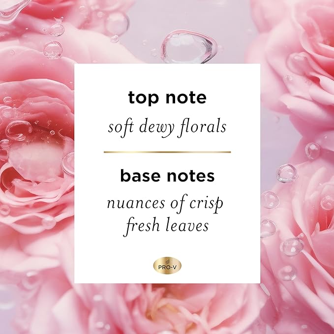 Pantene Sulfate Free Rose Water Shampoo, Soothes, Replenishes Hydration, Safe for Color Treated Hair, Nutrient Infused with Vitamin B5 and Antioxidants, Pro-V Blends, 30.0 oz