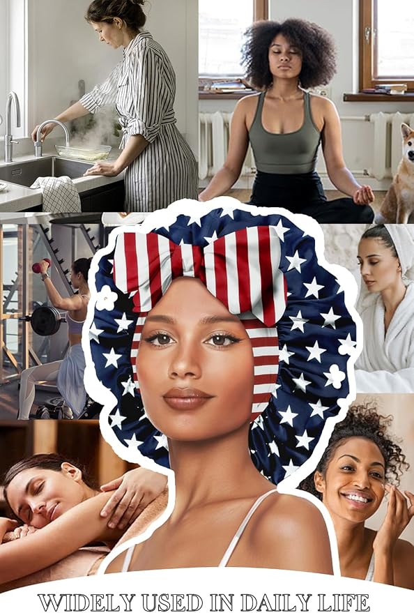 Double Layer Silk Bonnet with Tie Satin Lined Sleep Cap Hair Cover for Women's Curly Natural Hair