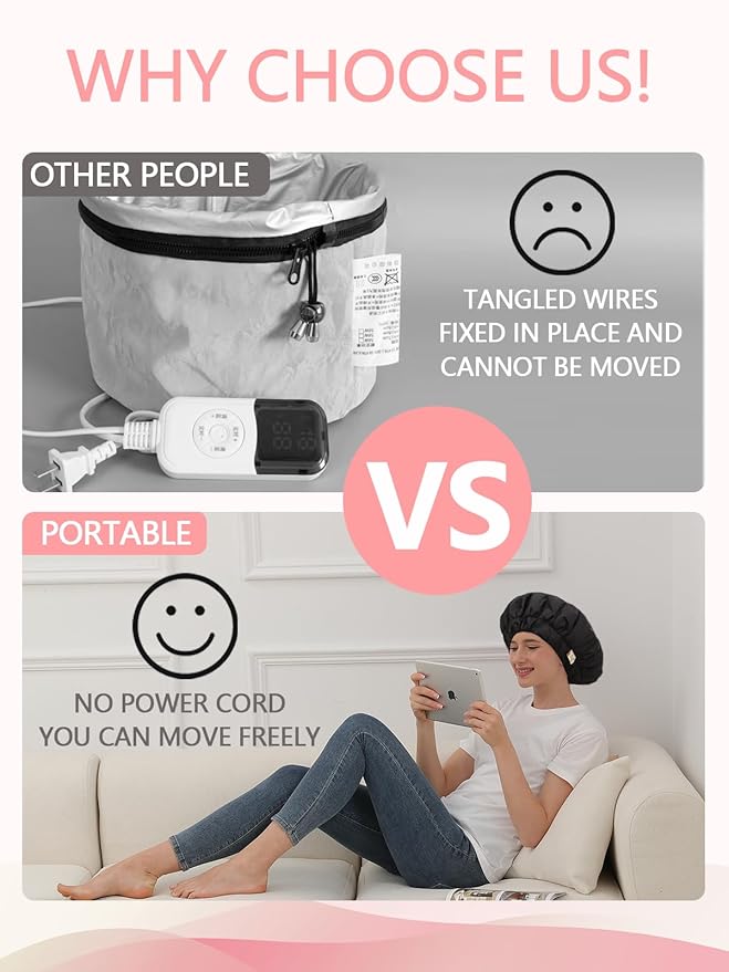 Years calm Heat Cap For Deep Conditioning Shower Cap,Reusable Three-Layer Structure Waterproof Hair Cap – Applicable Tofor Bathing, Hair Care, And Other Uses (Black, One Size)