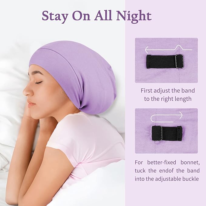 OLESILK 100% Mulberry Silk Bonnet for Sleeping Women & Men, Silk Hair Wrap for Sleeping, Purple