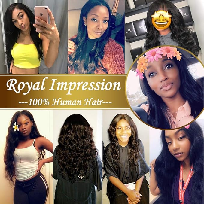 12A Body Wave Bundles with Closure Human Hair (16 18 20+14") 100% Unprocessed Brazilian Virgin Body Wave Human Hair Bundles with 4x4 Free Part Lace Closure Natural Color