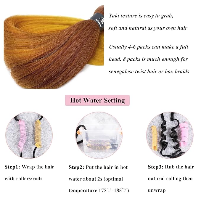 Ombre Braiding Hair Pre Stretched Ginger Golden Box Braids Kanekalo Colored Braiding Hair Extensions for Braiding Knotless Prestretched Pre Sectioned Braiding Hair Ombre 26 inch