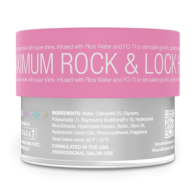 Edge Lux Edge Control Gel with Castor Oil, Keratin, Biotin, and Olive Oil - 48 Hour Maximum Hold, Non-Flaking, Non-Greasy, Scented, Conditioning Styling Gel for All Hair Types