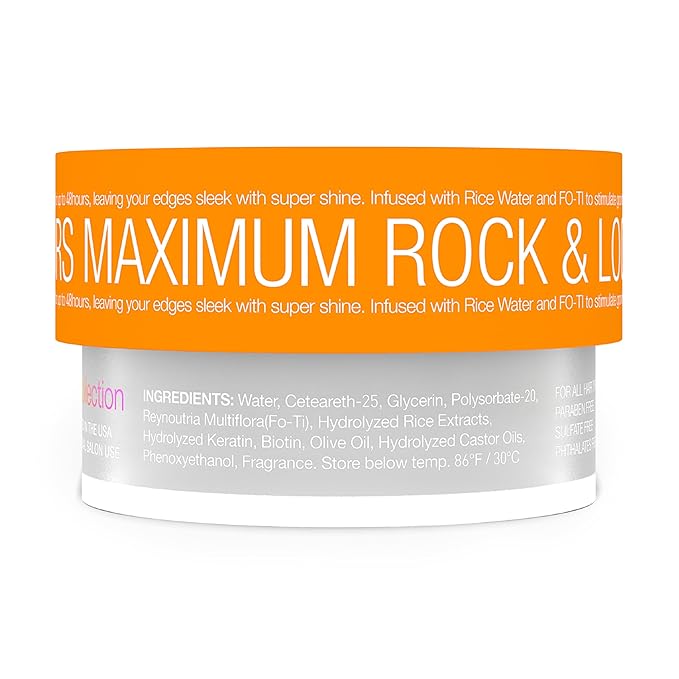 Edge Lux Orange Edge Control Gel with Castor Oil, Keratin, Biotin, and Olive Oil - 48 Hour Maximum Hold, Non-Flaking, Non-Greasy, Scented, Conditioning Styling Gel for All Hair Types, 1 Ounce