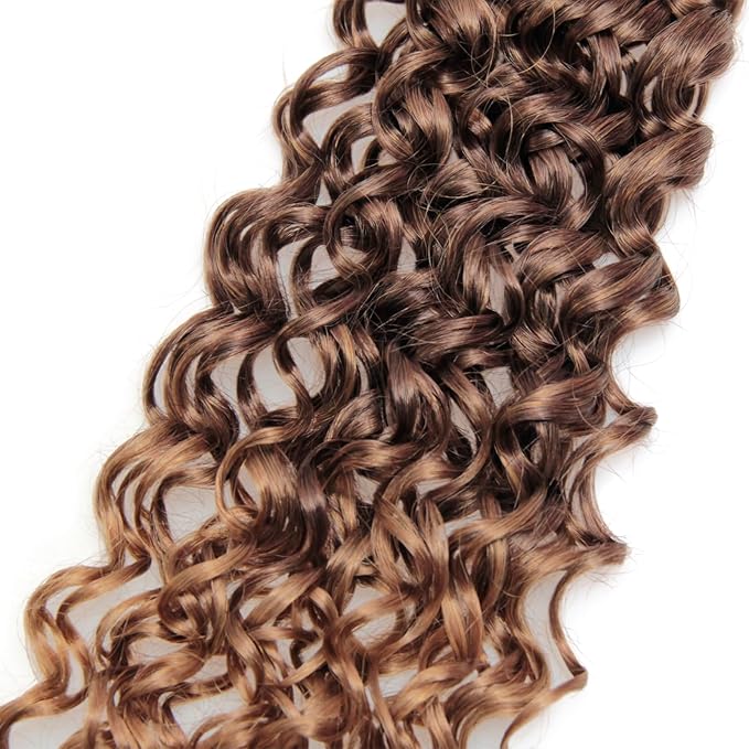 QRHSUKA Curly Crochet Hair GoGo Curl Crochet hair for Women Deep Wave Braiding hair,Synthetic Bohemian Crochet Braid Water Wave Crochet hair Extensions (18 inch(Pack of 6), T33/27)