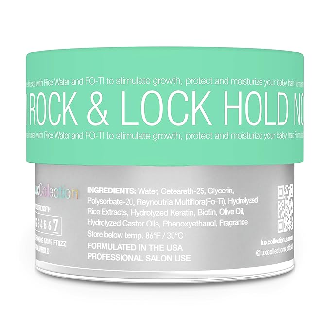 Edge Lux Edge Control Gel with Castor Oil, Keratin, Biotin, and Olive Oil - 48 Hour Maximum Hold, Non-Flaking, Non-Greasy, Scented, Conditioning Styling Gel for All Hair Types