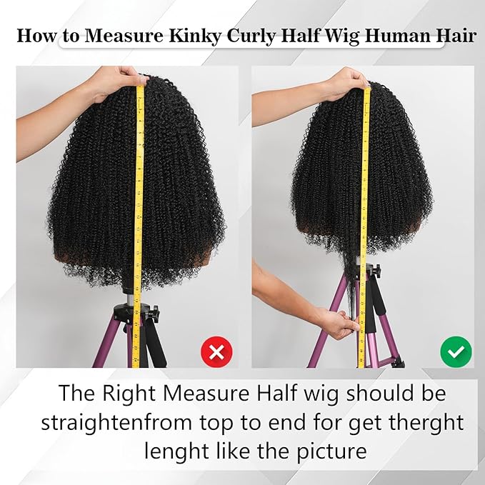 20 Inch Half Wig Human Hair 250% Density Flexi-Fit Invisible 3 In 1 Seamless Flip Drawstring Headband Wig Wear Go Beginner Friendly Kinky-Curly Glueless Wigs Human Hair For Women