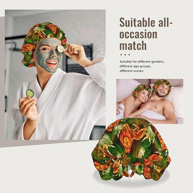 Silk Hair Bonnet for Sleeping, Double Layer Hair Bonnet for Curly Natural Frizz