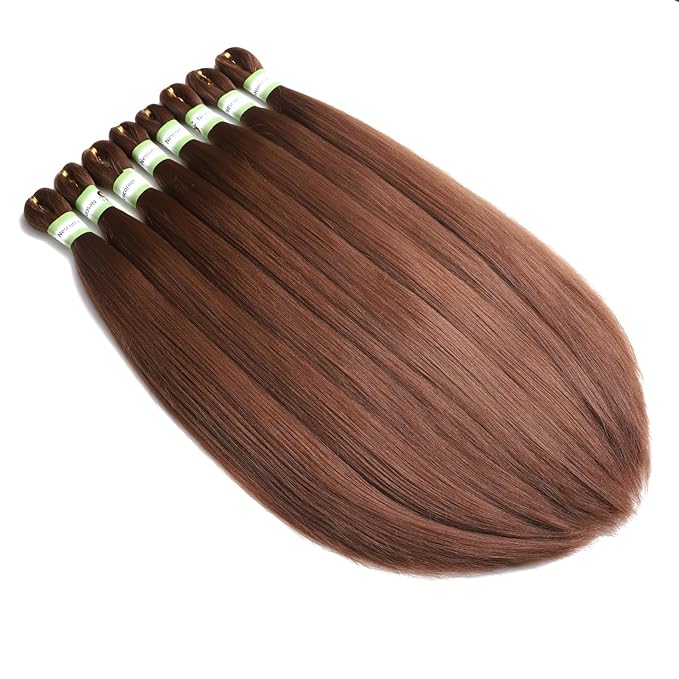 Pre Stretched Braiding Hair With Yaki Texture, Professional Hair Extension for Corochet Braid (30#, 24Inch (Pack of 8))