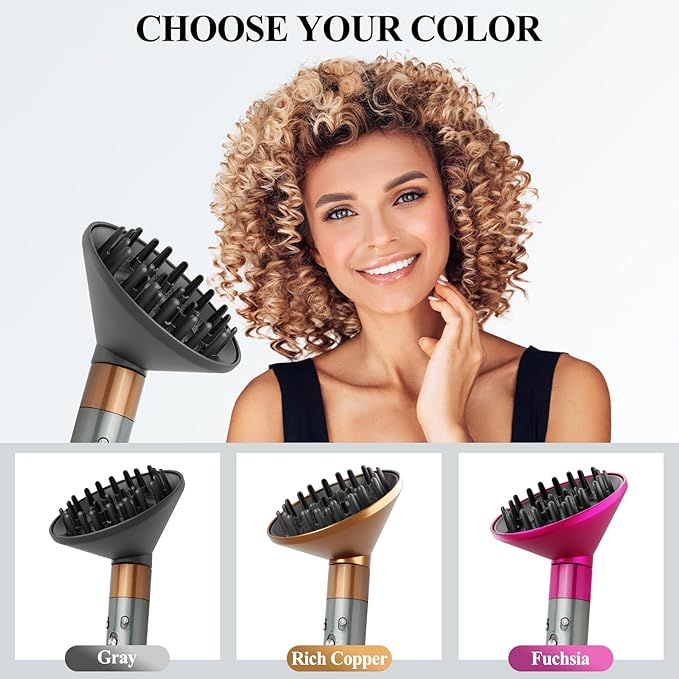 Large 6 Inch Diffuser Attachment Compatible with Dyson Airwrap HS01 HS05 HS08, Upgraded Bigger Diffuser Nozzle to Dryer Faster and Define Curls Hair, Grey