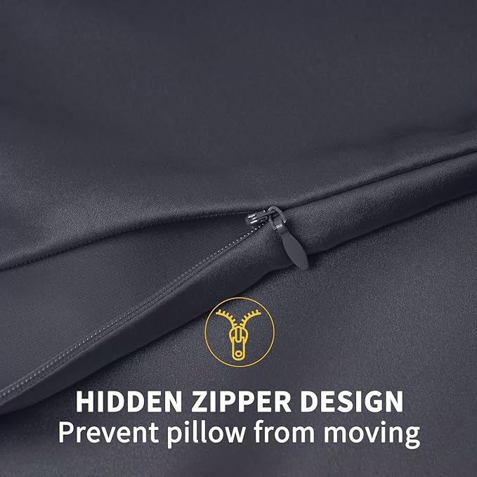 ZIMASILK 100% Pure Mulberry Silk Pillowcase for Hair and Skin Health,Soft and Smooth,Both Sides Premium Grade 6A Silk,600 Thread Count,with Hidden Zipper,1pc (King 20''x36'',Dark Gray)